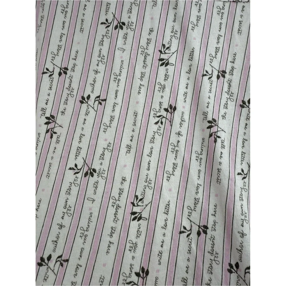 La Vie En Rose night gown dress flowers Cream and Pink Floral Stripe Nightshirt